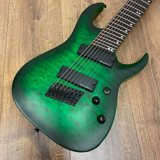 Pre-Owned Harley Benton Fanfret-8NT QEB DLX - Quilted Emerald Burst