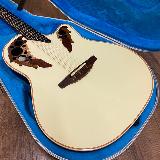 Pre-Owned Ovation USA 1868 Elite Electro-Acoustic - Pearl White - 1991