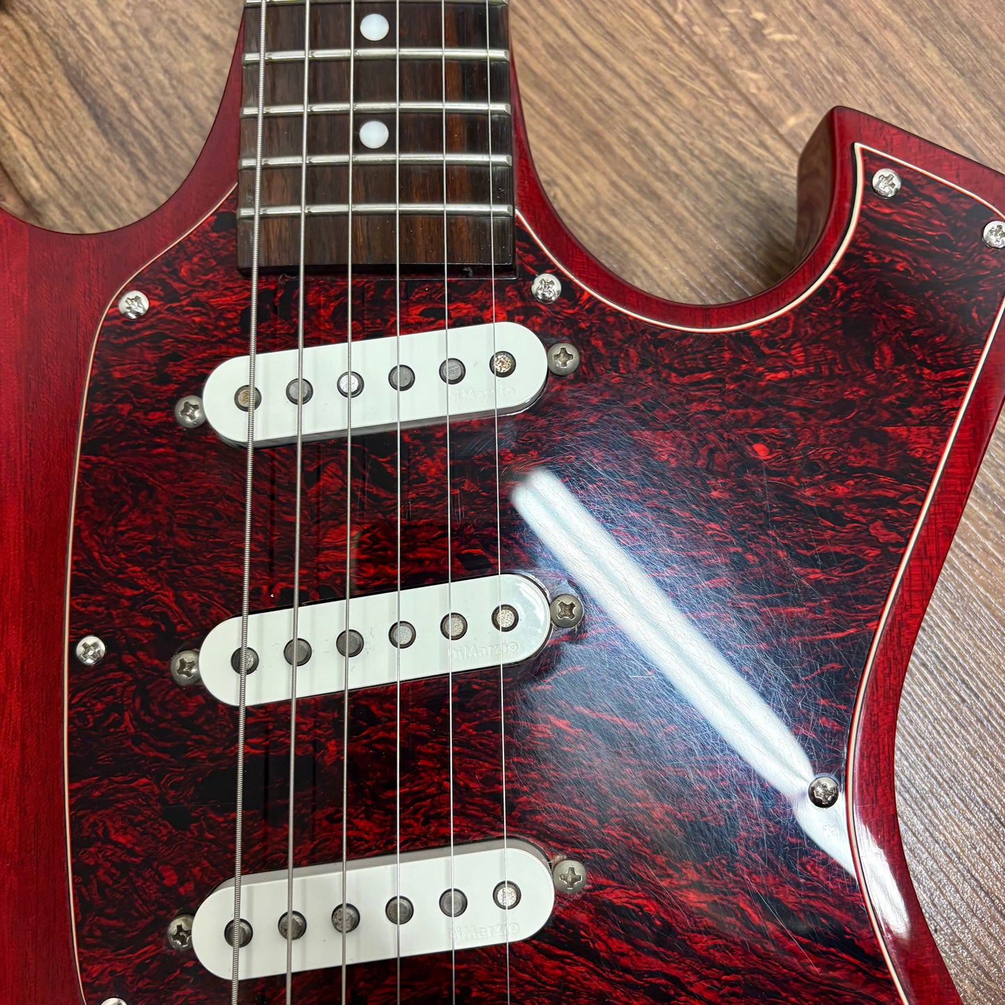 Pre-Owned Ibanez FRM100 PGM Paul Gilbert Fireman - Trans Red