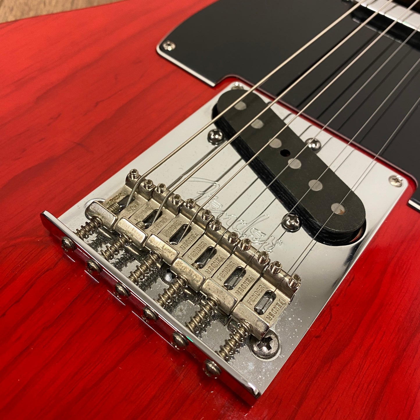 Pre-Owned Fender American Standard Telecaster - Crimson Red Transparent