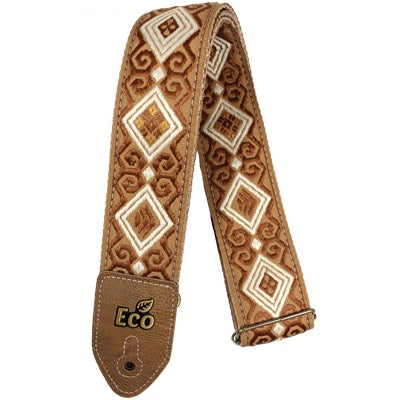 Ecojacq Vegan Leather Jacquard Strap - Brown 2"