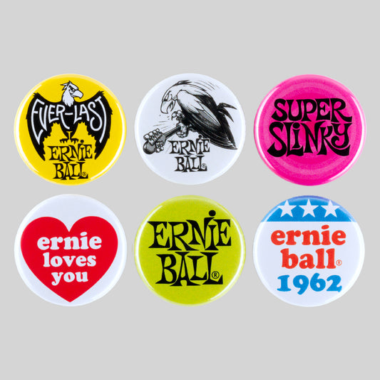 Ernie Ball 1" Assorted Badges - Pack of 6