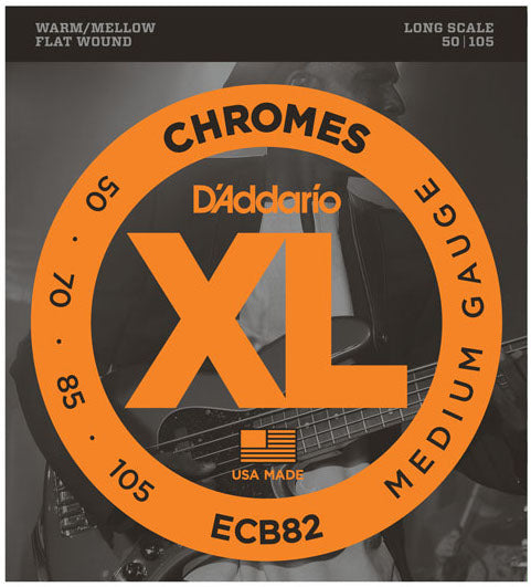 D'Addario ECB82 Chromes Bass Guitar Strings (.050 -.105) Medium - Long Scale