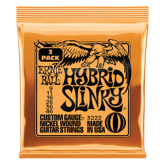 Ernie Ball Hybrid Slinky Electric Guitar Strings (.009 -.046) **3 PACK**