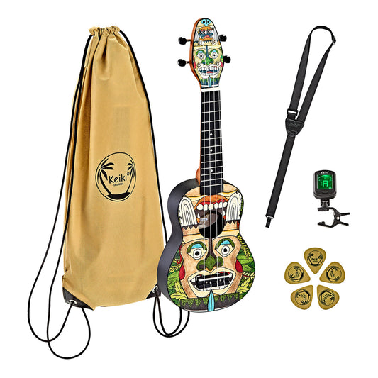 Keiki Soprano Ukulele Pack with Totem Design