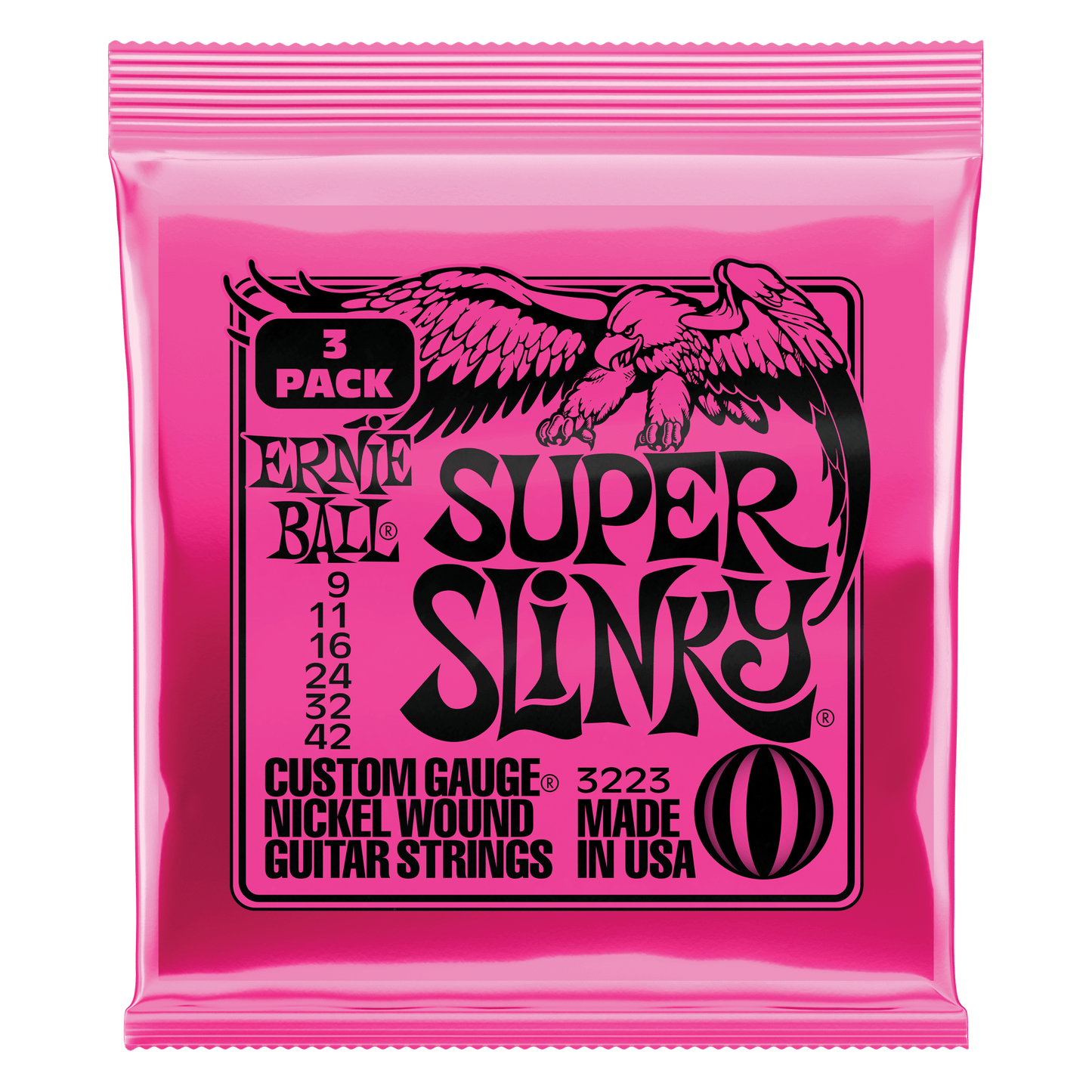 Ernie Ball Super Slinky Electric Guitar Strings (.009 -.042) **3 PACK**