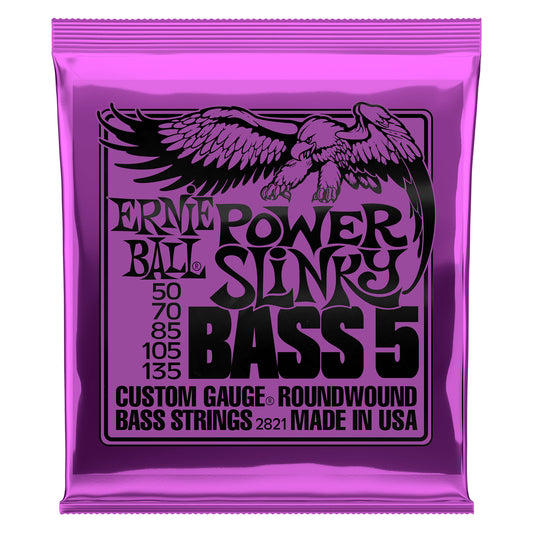 Ernie Ball Power Slinky Bass Guitar Strings (.050 -.135) 5-String
