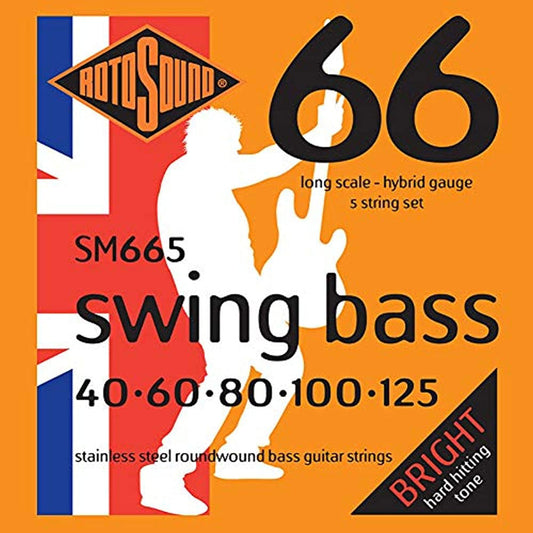 Rotosound SM665 Swing Bass 66 Bass Guitar Strings (.040 -.125) Hybrid 5-String