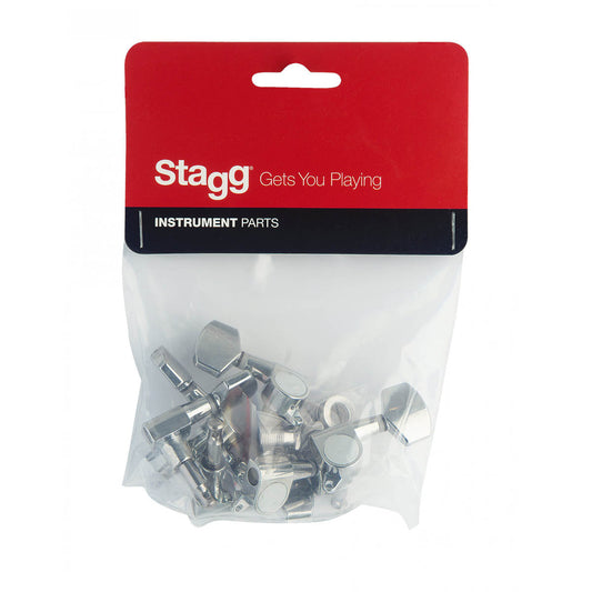 Stagg Acoustic Guitar Machine Heads 3x3 in Chrome