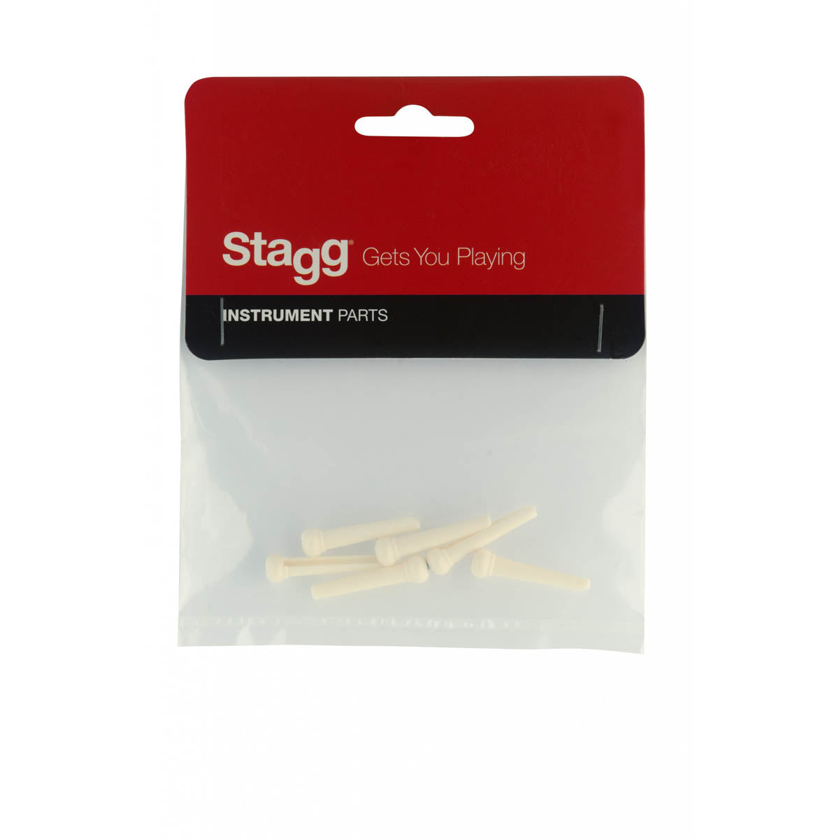 Stagg Acoustic Guitar Bridge Pins in White (Pack of 6)