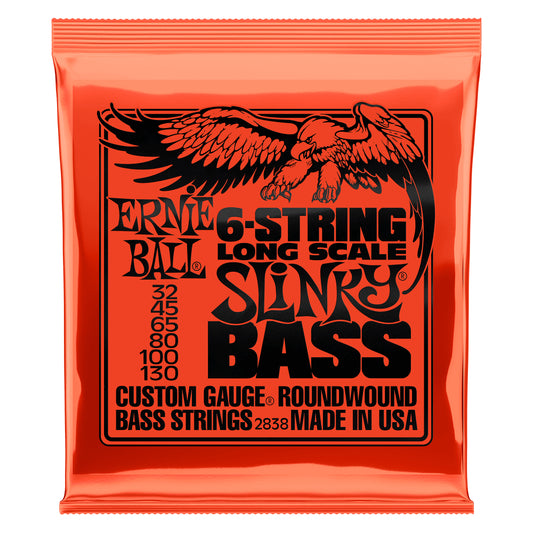 Ernie Ball Slinky Bass Guitar Strings (.032 -.130) 6-String
