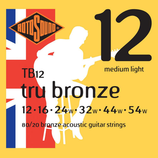 Rotosound TB12 Tru Bronze Acoustic Guitar Strings (.012 -.054) Medium Light