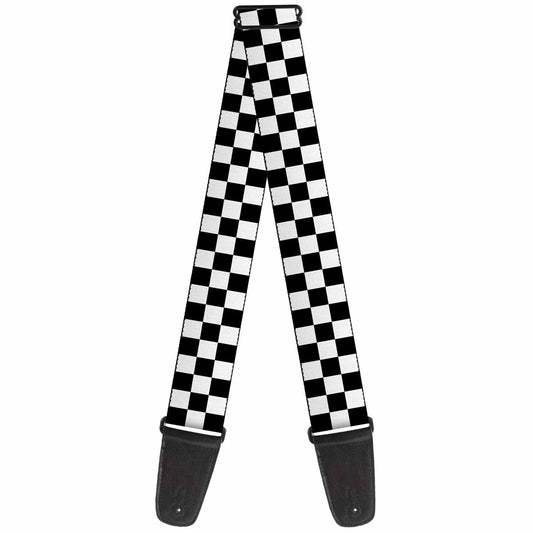 Buckle-Down Guitar Strap - Checker White/Black