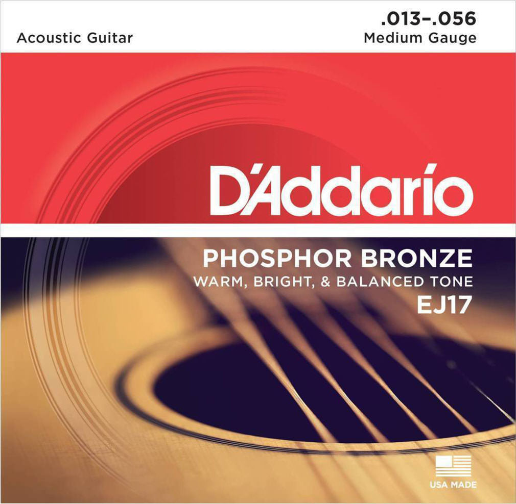D'Addario EJ17 Phosphor Bronze, Medium (.013 -.056)