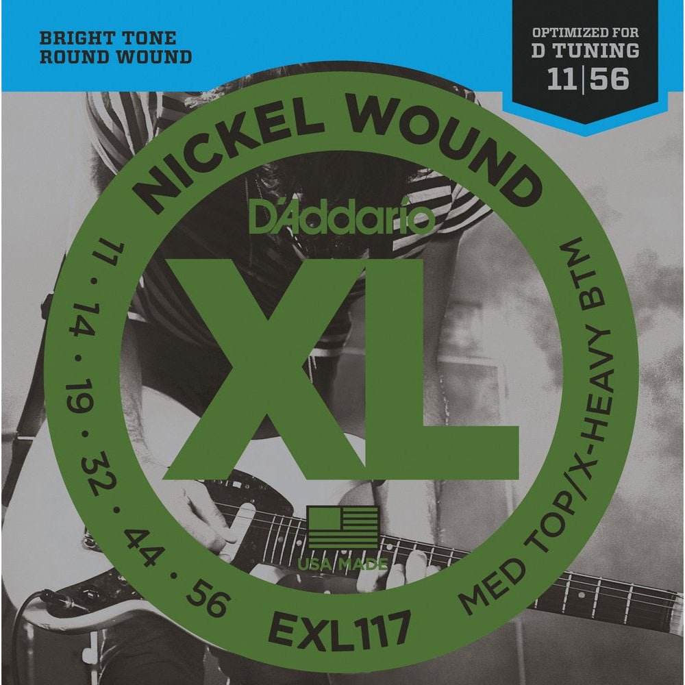 D'Addario EXL117 XL Nickel Wound, Medium Top/Extra Heavy Bottom (.011 -.056)