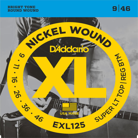 D'Addario EXL125 XL Nickel Wound, Super Light Top/Regular Bottom (.009 -.046)