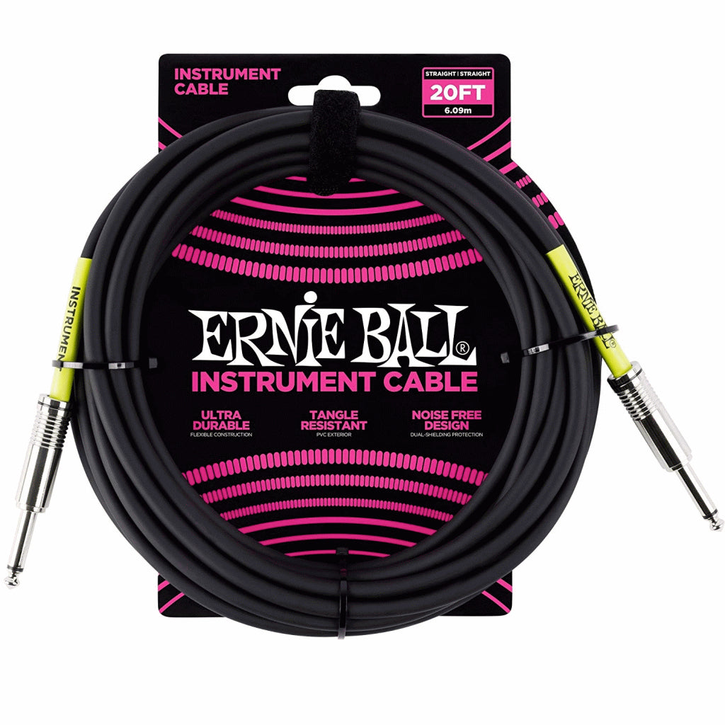 Ernie Ball Instrument Cable in Black - Straight/Straight