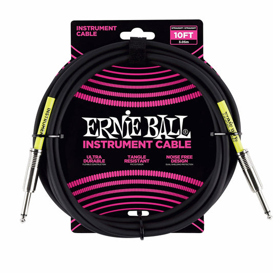 Ernie Ball Instrument Cable in Black - Straight/Straight