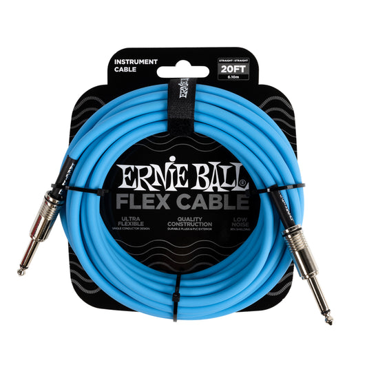 Ernie Ball Flex Instrument Cable in Blue - Straight/Straight