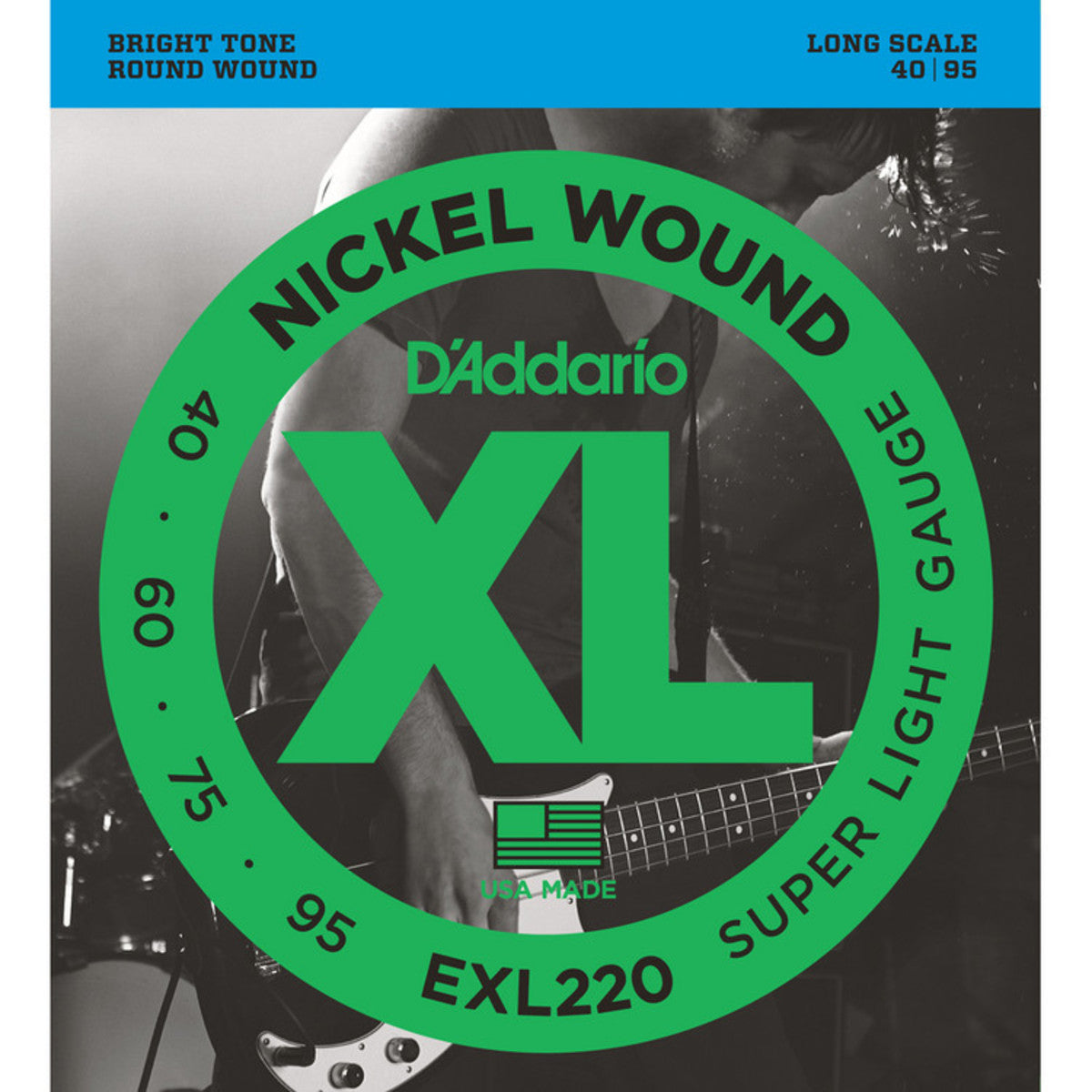 D'Addario EXL220 Bass Guitar Strings (.040 -.095) Super Light - Long Scale